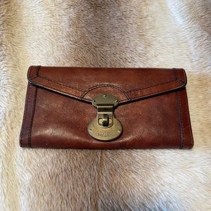 Chestnut Leather Fossil Wallet
